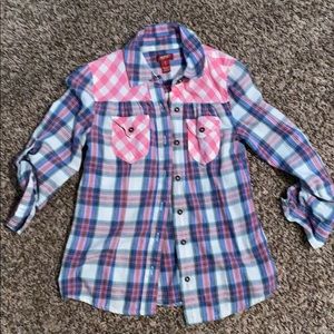 Girls plaid button up.